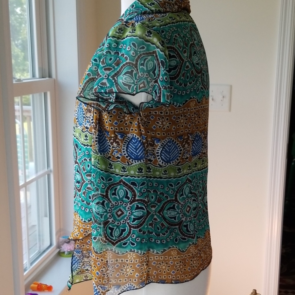Sara Michelle Boho Print Jacket Over Tank Top. - Picture 5 of 9